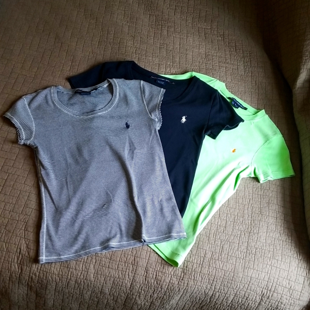 EUC LIKE NEW Bundle 3 Ralph Lauren tshirts short sleeve women's size Medium